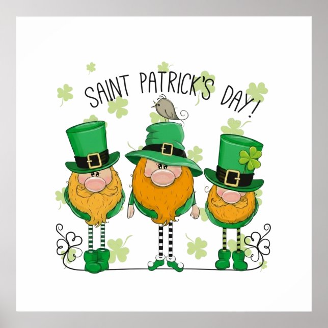 Funny Saint Patrick's Day T-Shirt Irish Shamrock Poster (Vorne)