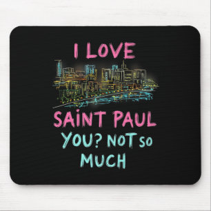 Funny Saint Paul Minnesota Night Skyline Vintag P Mousepad