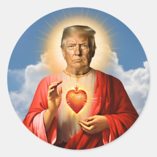 Funny Saint Trump Gebet Candle Runder Aufkleber