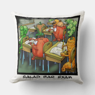 Funny Salad Bar Exam Cotton Throw Kissen