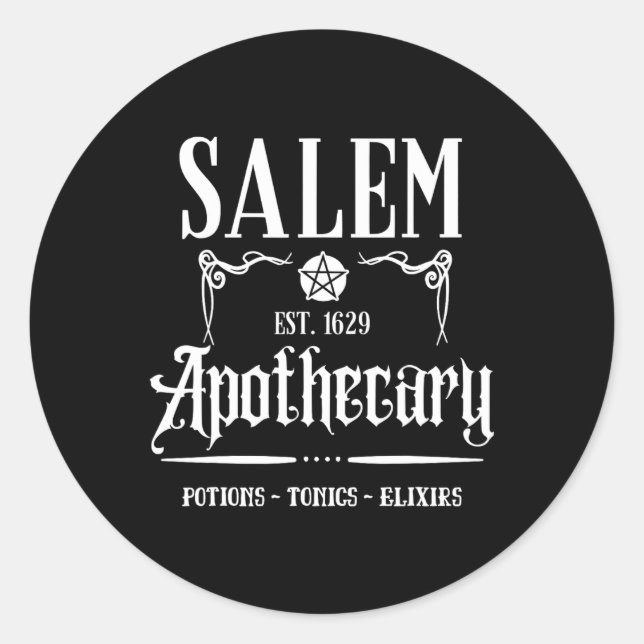 Funny Salem Witch Machusetts Apothecary Halloween Runder Aufkleber (Vorderseite)