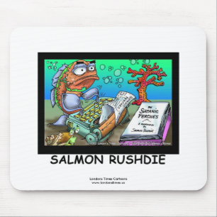 Funny Salman Rushdie Fish Mouse Pad Mousepad