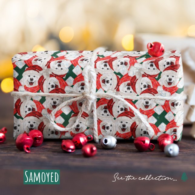 Funny Samoyed Christmas Pattern Geschenkpapier (Von Creator hochgeladen)
