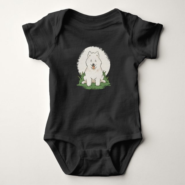 Funny Samoyed Dog Baby Strampler (Vorderseite)