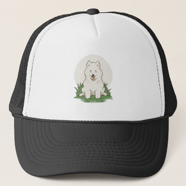Funny Samoyed Dog Truckerkappe (Vorderseite)