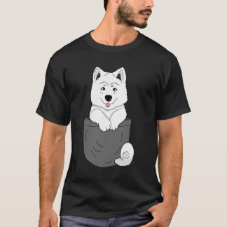 Funny Samoyed Welpe in Pocket Niedlich Samoyed T-Shirt