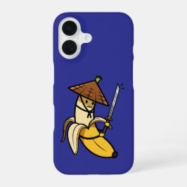 Funny Samurai Banana Ronin Cartoon Illustration iPhone 16 Hülle