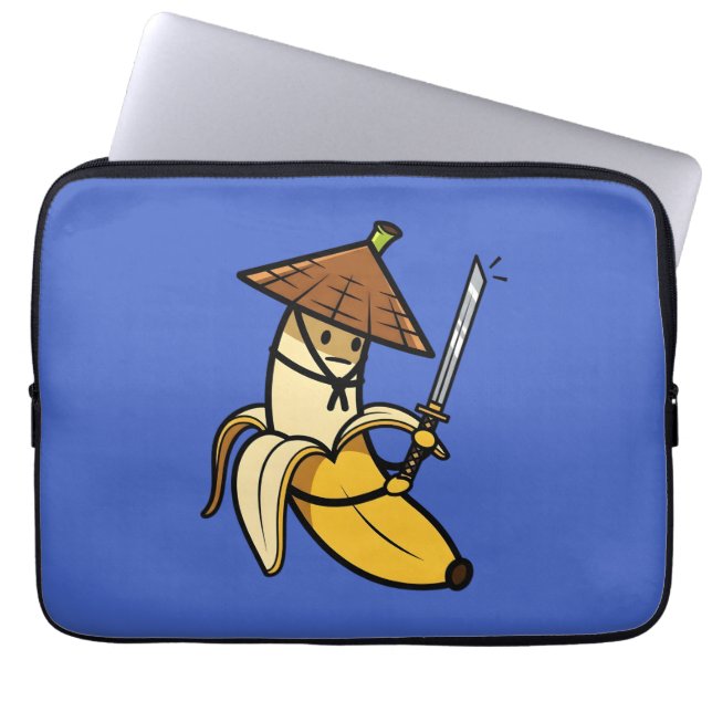 Funny Samurai Banana Ronin Cartoon Illustration Laptopschutzhülle (Vorderseite)