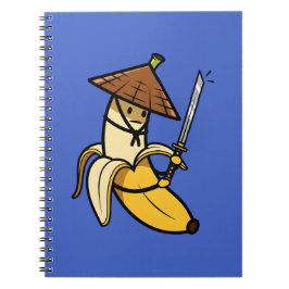 Funny Samurai Banana Ronin Cartoon Illustration Notizblock