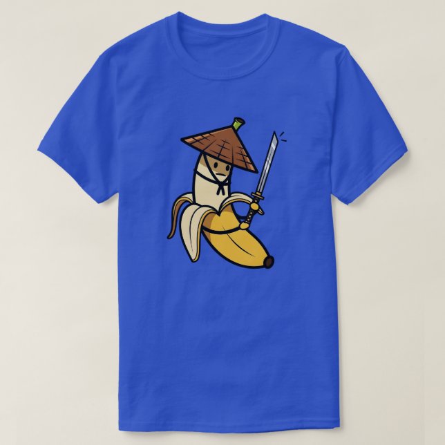 Funny Samurai Banana Ronin Cartoon Illustration T-Shirt (Design vorne)