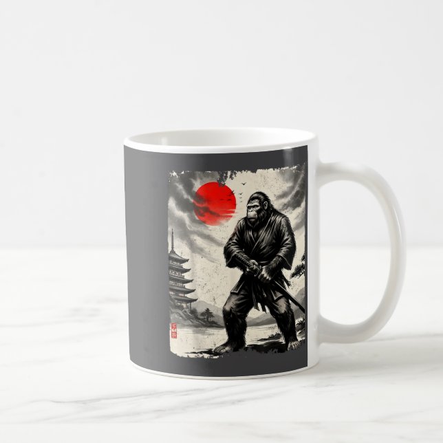 Funny Samurai Bigfoot Japanese Art Graphic Tee Ani Kaffeetasse (Rechts)