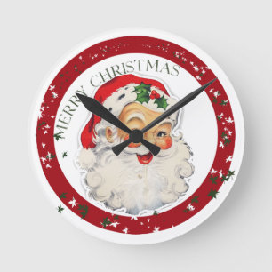 Funny Santa 2 ~ Wall Clock Runde Wanduhr
