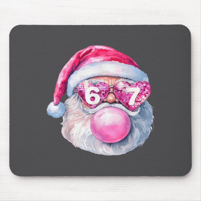 Funny Santa 67 Bubblegum Nk Christmas Six Seven Me Mousepad (Vorne)