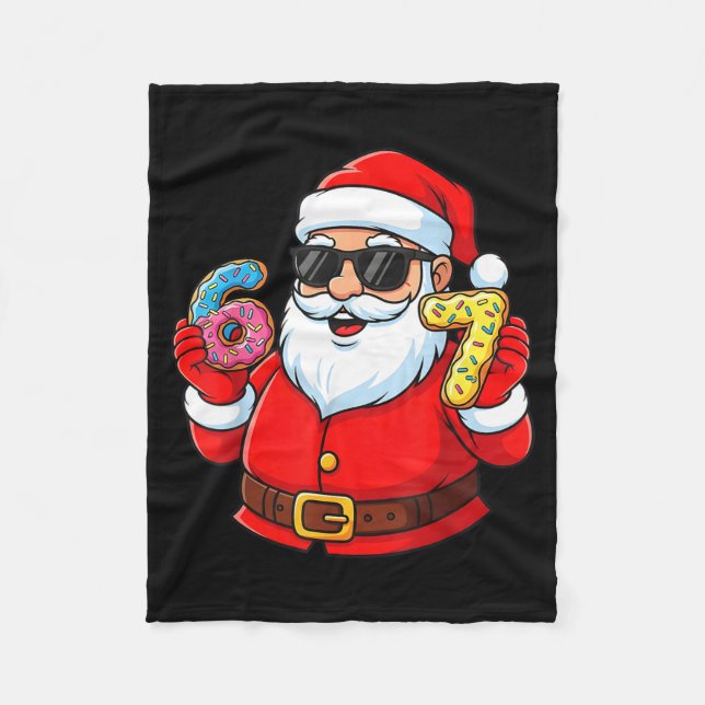 Funny Santa 67 Ice Cream Drip Christmas Xmas Boys  Fleecedecke (Vorderseite)