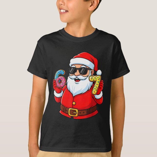 Funny Santa 67 Ice Cream Drip Christmas Xmas Boys  T-Shirt (Vorderseite)