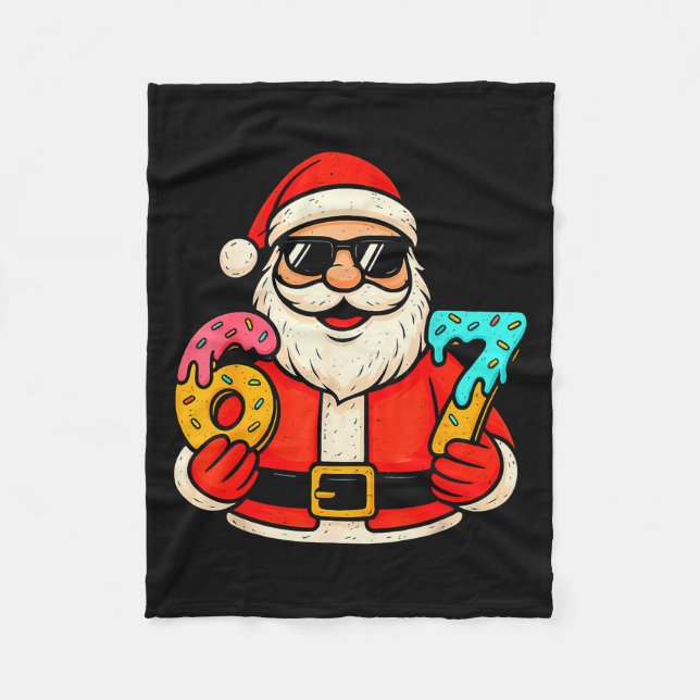 Funny Santa 67 Ice Cream Drip Christmas Xmas Teens Fleecedecke (Vorderseite)
