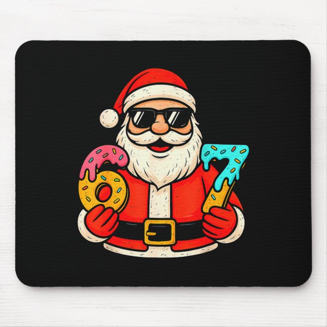 Funny Santa 67 Ice Cream Drip Christmas Xmas Teens Mousepad (Vorne)