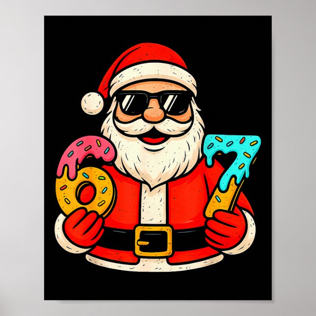Funny Santa 67 Ice Cream Drip Christmas Xmas Teens Poster (Vorne)