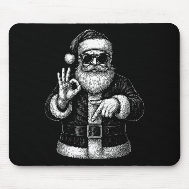 Funny Santa 6 7 Meme Design _ Christmas Math Humor Mousepad (Vorne)