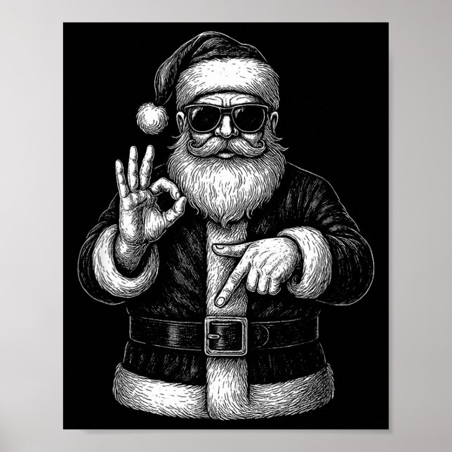 Funny Santa 6 7 Meme Design _ Christmas Math Humor Poster (Vorne)