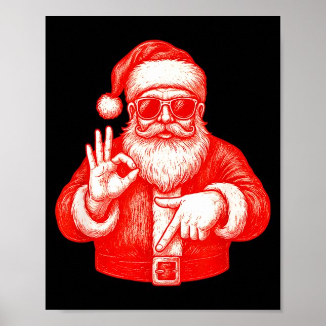 Funny Santa 6 7 Meme Design _ Christmas Math Humor Poster (Vorne)
