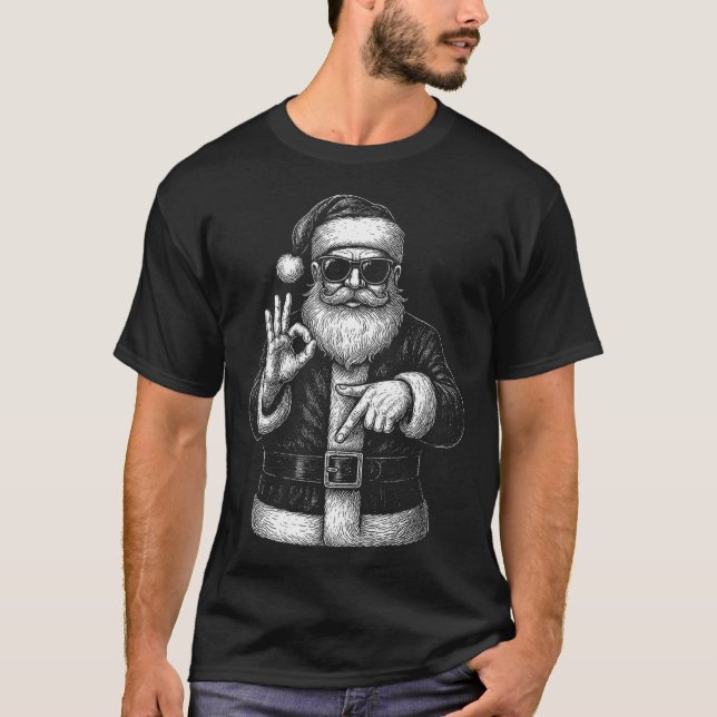 Funny Santa 6 7 Meme Design _ Christmas Math Humor T-Shirt (Vorderseite)