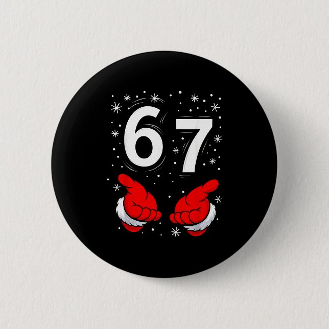 Funny Santa 6 7 Meme Six Seven Christmas 67 Italia Button (Vorderseite)