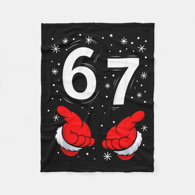 Funny Santa 6 7 Meme Six Seven Christmas 67 Italia Fleecedecke (Vorderseite)