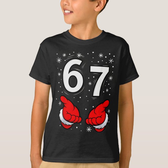Funny Santa 6 7 Meme Six Seven Christmas 67 Italia T-Shirt (Vorderseite)