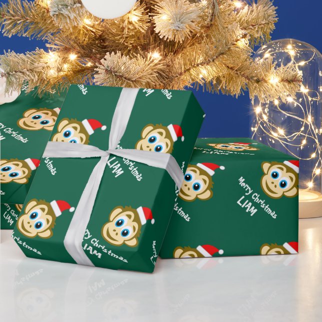Funny Santa ape Christmas wrapping paper for kids Geschenkpapier (Feiertage)