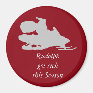 Funny Santa auf dem Schneemobil-Magnet Magnet