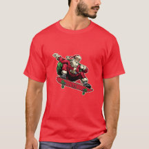 Funny Santa auf Red Skateboard Frohe Weihnachten