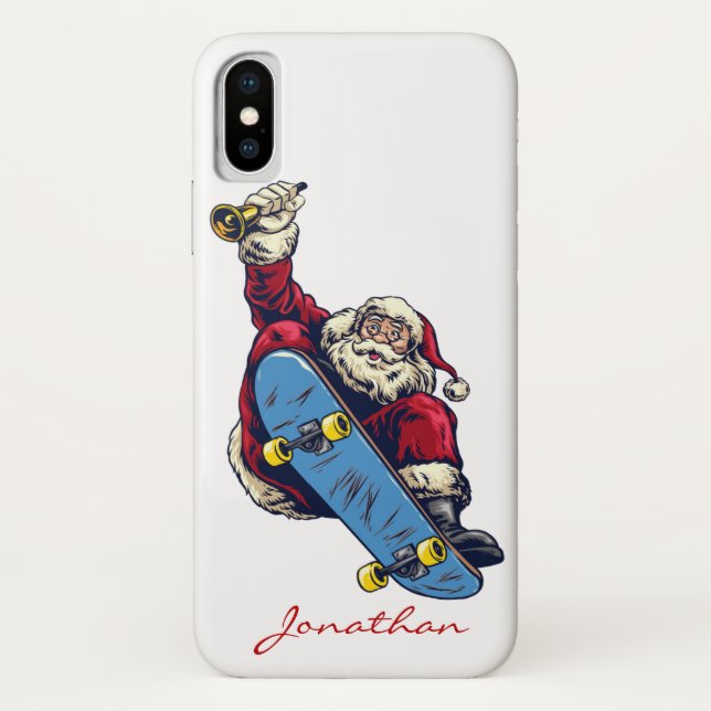 Funny Santa auf Skateboard Frohe Weihnachtsfeierta Case-Mate iPhone Hülle (Rückseite)