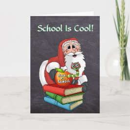 Funny Santa Back to School Förderung Karte