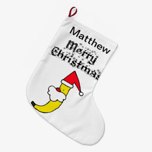 Funny Santa Banana Frohe Weihnachten Großer Weihnachtsstrumpf