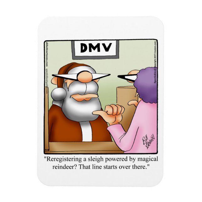 Funny Santa bei DMV Spaß Magnet Geschenk (Vertikal)