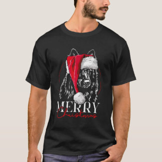 Funny Santa Belgium Sheepdog Merry Christmas Dog m T-Shirt