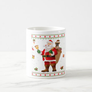 Funny Santa Boxer Dog Frohe Weihnachten präsentier Kaffeetasse