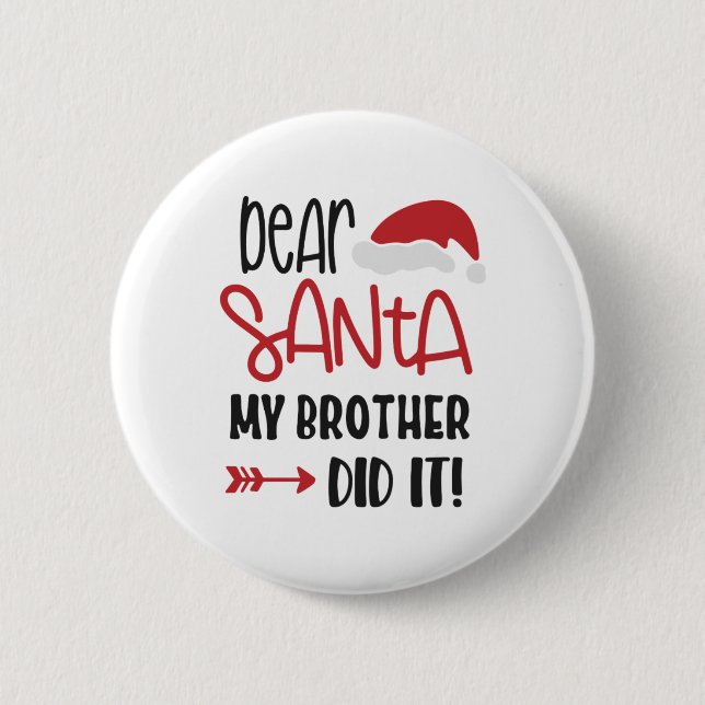 Funny Santa Boys Christmas  Button (Vorderseite)
