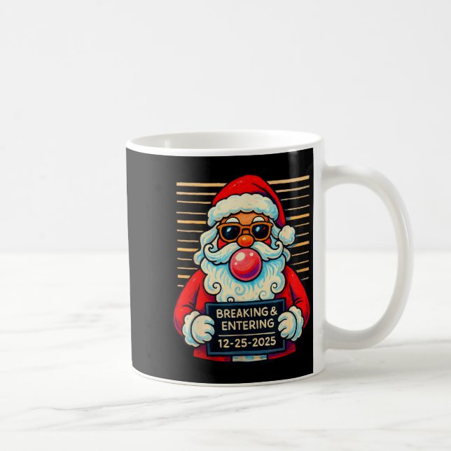 Funny Santa Breaking And Entering Christmas  Kaffeetasse (Rechts)