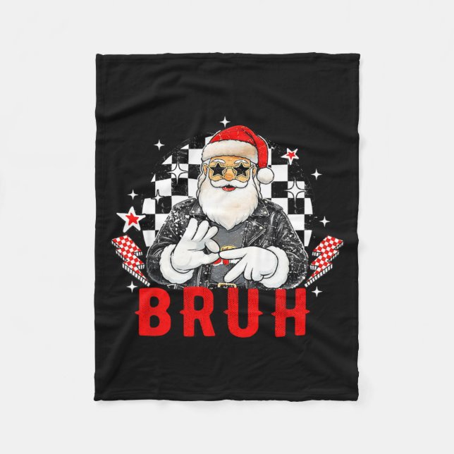 Funny Santa, Bruh Christmas Funny Meme Gift Tee  Fleecedecke (Vorderseite)