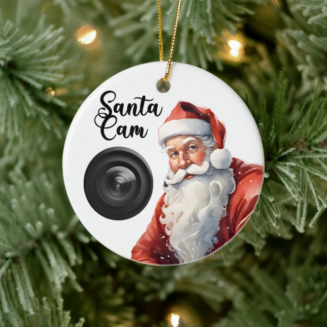Funny Santa Cam Weihnachten Keramik Ornament (Baum)