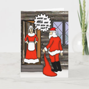 Funny Santa Card Feiertagskarte