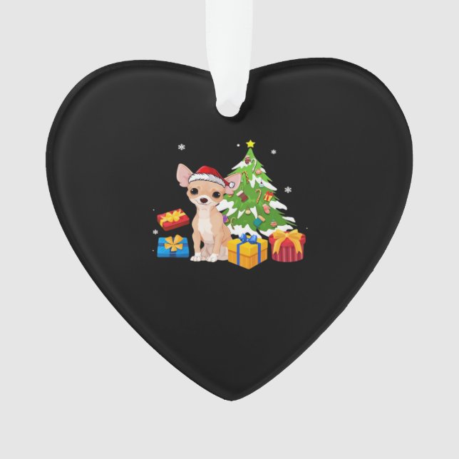 Funny Santa Chihuahua Dog Christmas Tree Gifts Xma Ornament (Vorderseite)