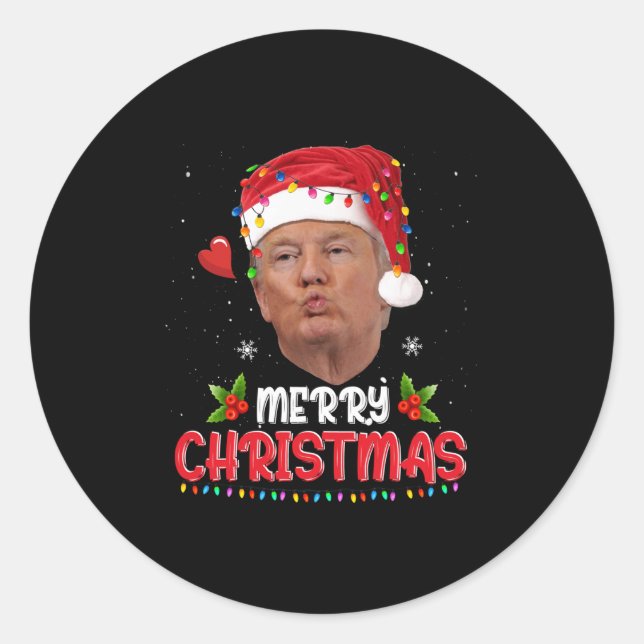 Funny Santa Christmas Heart Shirts Women 2025 Boys Runder Aufkleber (Vorderseite)