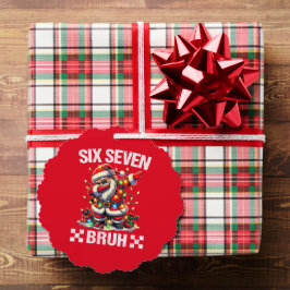 Funny Santa Christmas Ornament Tag – SIX SEVEN  Karte