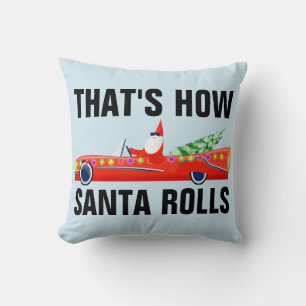 FUNNY SANTA CHRISTMAS PILLOWS, COOL SANTA KISSEN