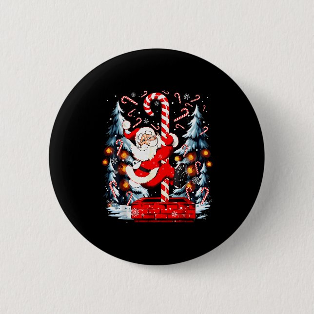 Funny Santa Christmas Tree Xmas Family Men Women K Button (Vorderseite)