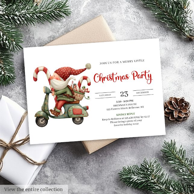 Funny Santa Classic Red Green Digital Party Invite Einladung (Funny Santa Classic Red Green Digital Party Invitation

)