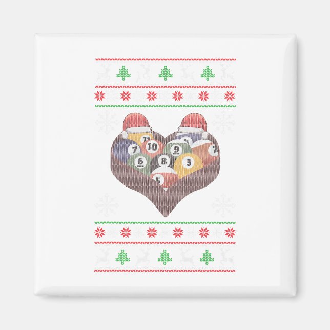 Funny Santa Claus Ball Pool Player Ugge Weihnachte Magnet (Vorne)